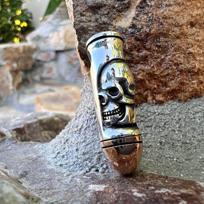 Real 925 Sterling Silver Skull Bullet Two Tone 14k Gold Plated Pendant Bling Cartel Rings Real 925 Sterling Silver Skull Bullet Two Tone 14k Gold Plated Pendant Bling Cartel Rings