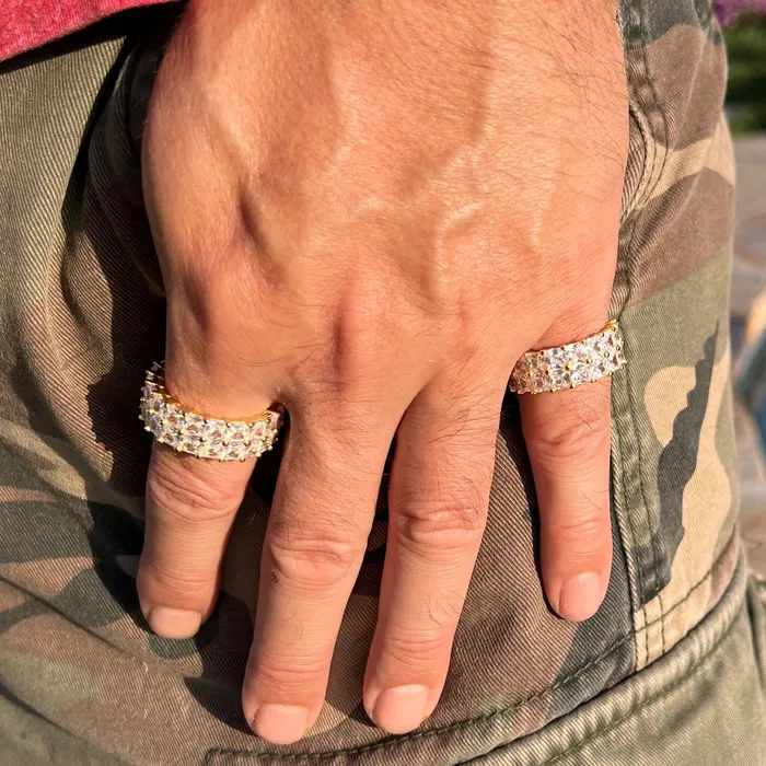 Rings 14k Gold Plated 925 Silver Tennis Ring Iced Princess Cut Bling Out CZ Bling Cartel Rings 14k Gold Plated 925 Silver Tennis Ring Iced Princess Cut Bling Out CZ Bling Cartel