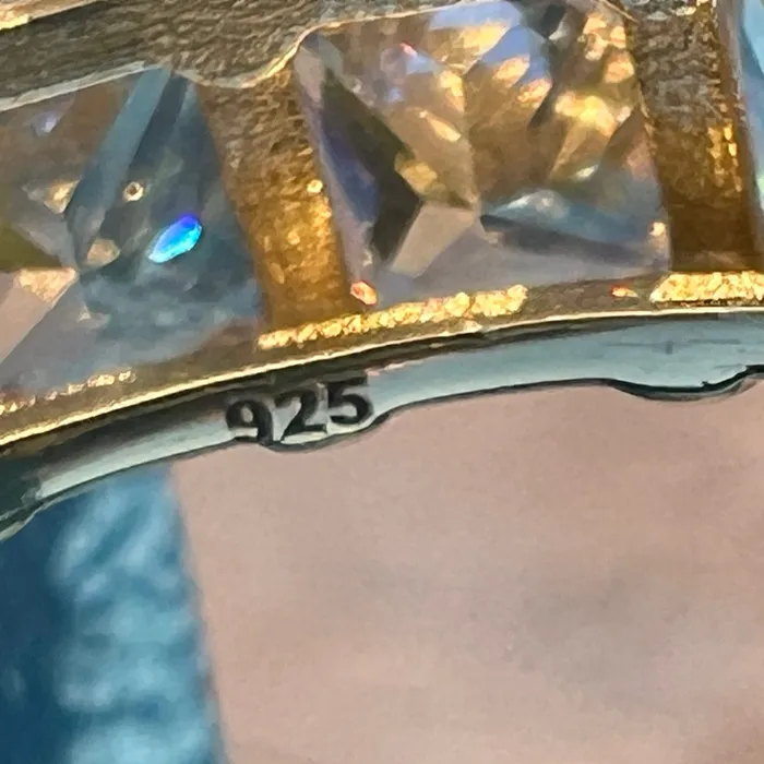 Rings 14k Gold Plated 925 Silver Tennis Ring Iced Princess Cut Bling Out CZ Bling Cartel Rings 14k Gold Plated 925 Silver Tennis Ring Iced Princess Cut Bling Out CZ Bling Cartel