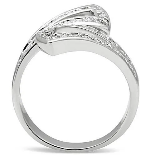 Rings 3W150 Rhodium Brass Ring with AAA Grade CZ in Clear Alamode