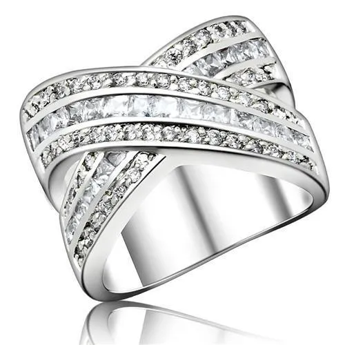 Rings Alamode 0F233 HighPolished 925 Sterling Silver Ring with AAA Grade CZ in Clear Rings Alamode 0F233 HighPolished 925 Sterling Silver Ring with AAA Grade CZ in Clear