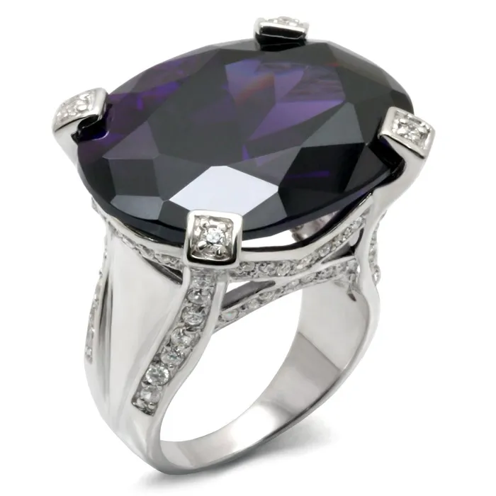 Rings Alamode 32926 HighPolished 925 Sterling Silver Ring with AAA Grade CZ in Amethyst Rings Alamode 32926 HighPolished 925 Sterling Silver Ring with AAA Grade CZ in Amethyst