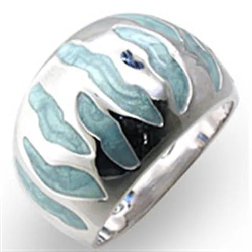 Rings Alamode 34205 HighPolished 925 Sterling Silver Ring with Epoxy in Sea Blue Rings Alamode 34205 HighPolished 925 Sterling Silver Ring with Epoxy in Sea Blue
