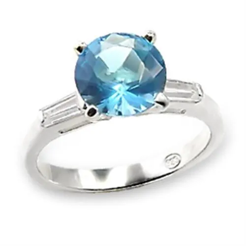 Rings Alamode 6X065 HighPolished 925 Sterling Silver Ring with Synthetic Spinel in Sea Blue Rings Alamode 6X065 HighPolished 925 Sterling Silver Ring with Synthetic Spinel in Sea Blue