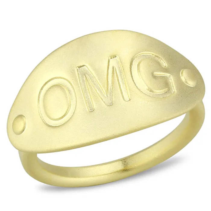 Rings Alamode LO4243 Matte Gold Brass Ring with No Stone