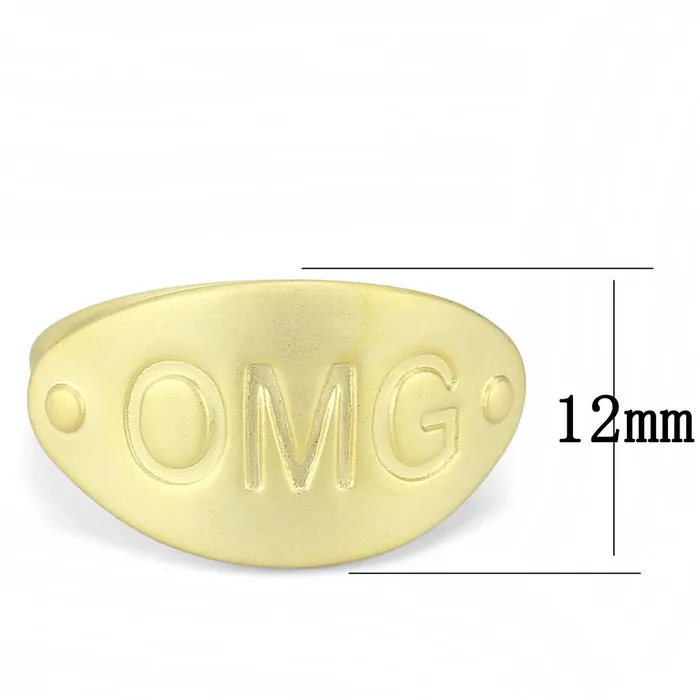 Rings Alamode LO4243 Matte Gold Brass Ring with No Stone
