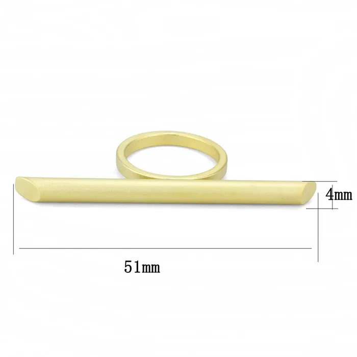 Rings Alamode LO4261 Matte Gold Brass Ring with No Stone