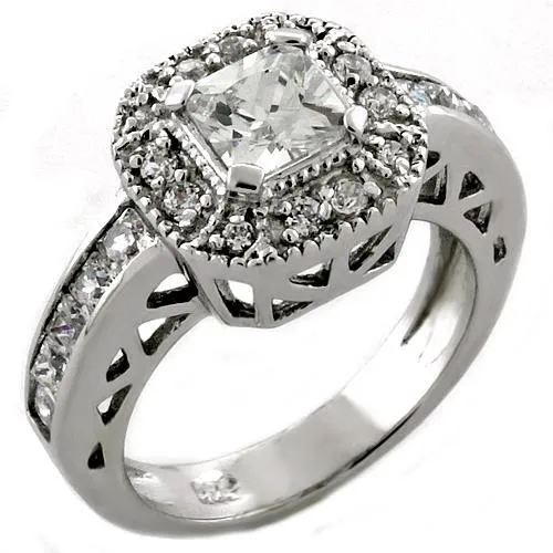 Rings Alamode LOAS1033 Rhodium 925 Sterling Silver Ring with AAA Grade CZ in Clear Rings Alamode LOAS1033 Rhodium 925 Sterling Silver Ring with AAA Grade CZ in Clear