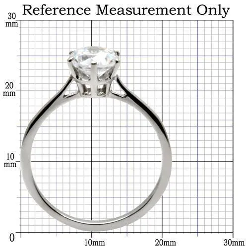 Rings Alamode TK025 High polished no plating Stainless Steel Ring with AAA Grade CZ in Clear