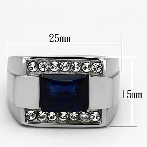 Rings Alamode TK1058 High polished no plating Stainless Steel Ring with Synthetic Synthetic Glass in Montana