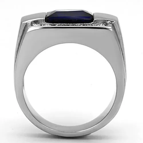Rings Alamode TK1058 High polished no plating Stainless Steel Ring with Synthetic Synthetic Glass in Montana