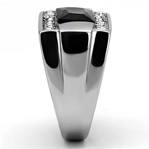 Rings Alamode TK1058 High polished no plating Stainless Steel Ring with Synthetic Synthetic Glass in Montana