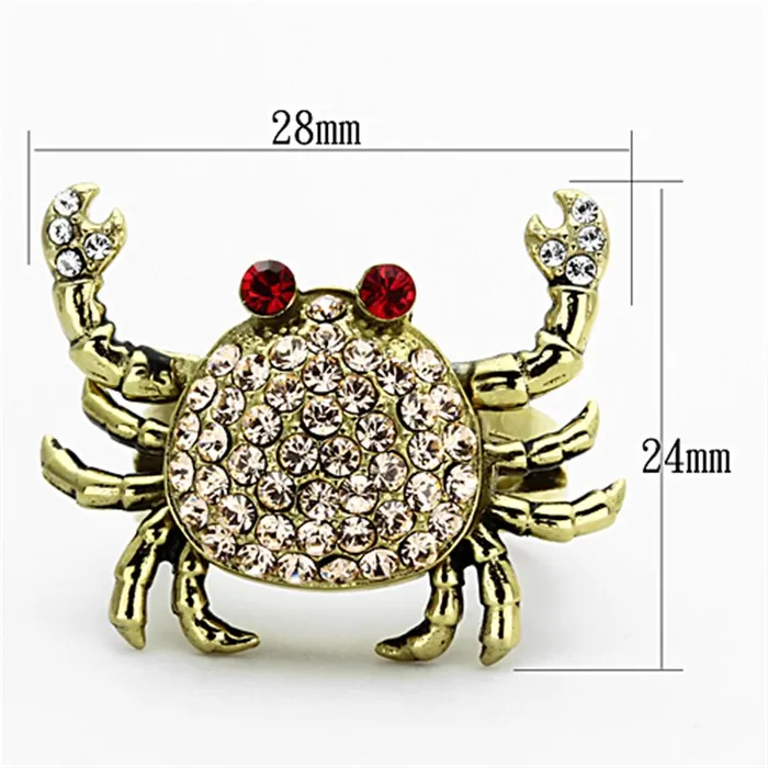 Rings Alamode TK1290 IP GoldIon Plating Stainless Steel Ring with Top Grade Crystal in Multi Color