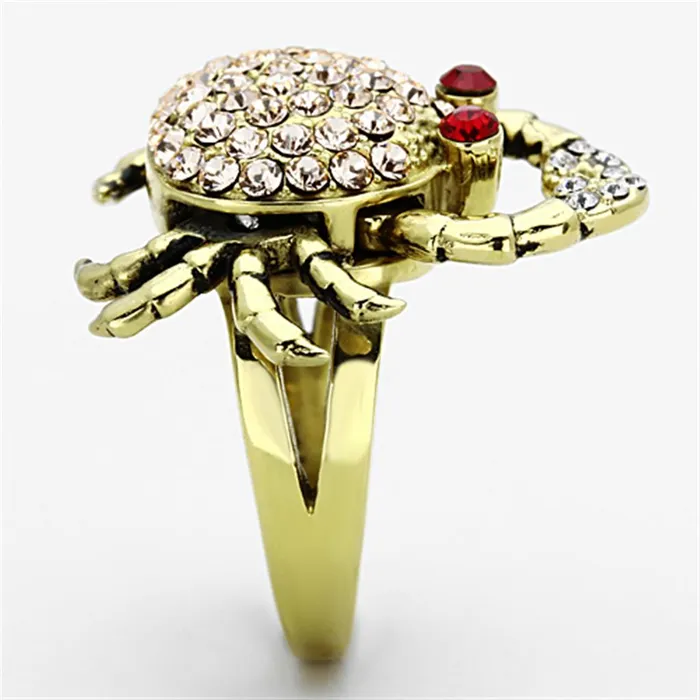 Rings Alamode TK1290 IP GoldIon Plating Stainless Steel Ring with Top Grade Crystal in Multi Color