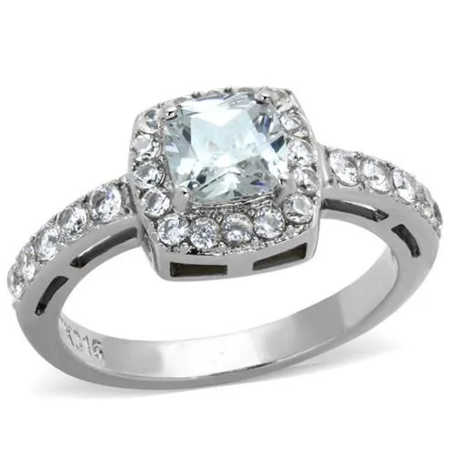 Rings Alamode TK1899N HighPolished Stainless Steel Ring with AAA Grade CZ in Clear Rings Alamode TK1899N HighPolished Stainless Steel Ring with AAA Grade CZ in Clear