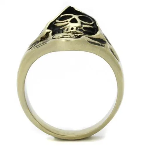 Rings Alamode TK2474 IP Antique Copper Stainless Steel Ring with Epoxy in Jet