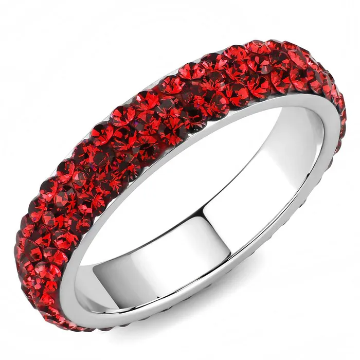 Rings Alamode TK3536 High polished no plating Stainless Steel Ring with Top Grade Crystal in Siam Rings Alamode TK3536 High polished no plating Stainless Steel Ring with Top Grade Crystal in Siam