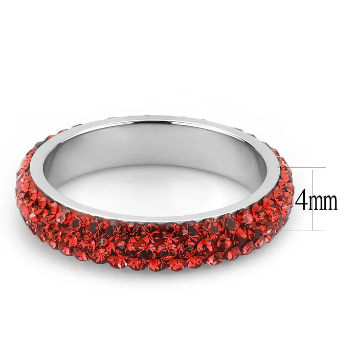 Rings Alamode TK3536 High polished no plating Stainless Steel Ring with Top Grade Crystal in Siam