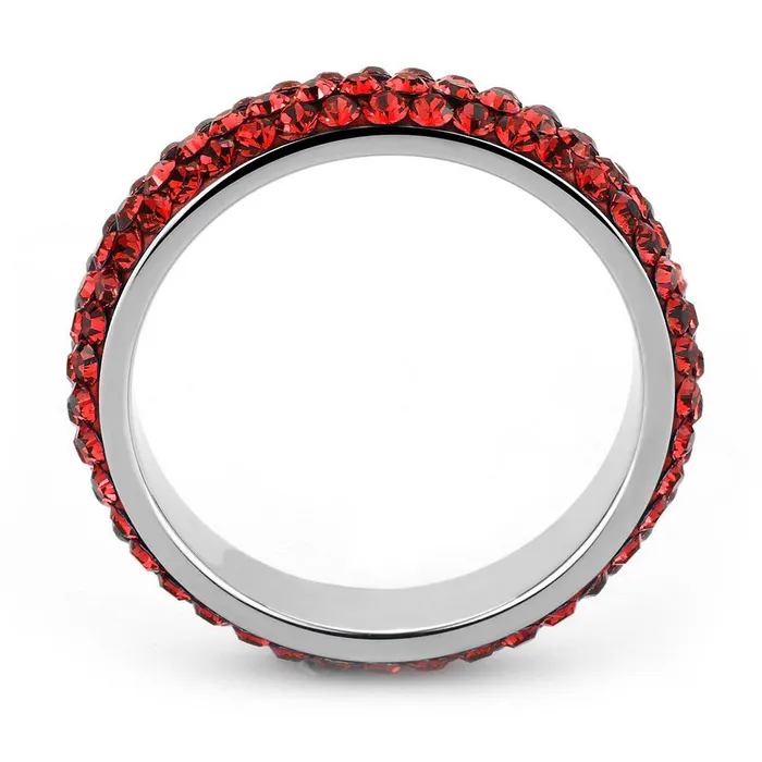 Rings Alamode TK3536 High polished no plating Stainless Steel Ring with Top Grade Crystal in Siam