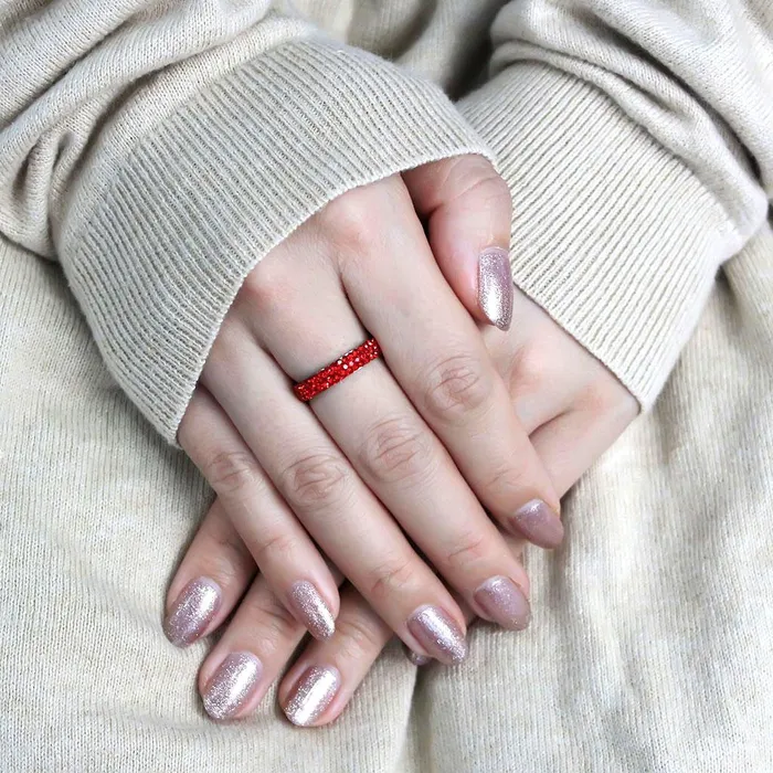 Rings Alamode TK3536 High polished no plating Stainless Steel Ring with Top Grade Crystal in Siam