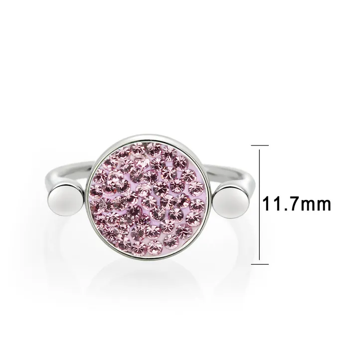 Rings Alamode TK385406 High polished no plating Stainless Steel Ring with Top Grade Crystal in LightAmethyst