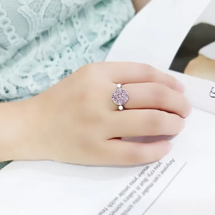 Rings Alamode TK385406 High polished no plating Stainless Steel Ring with Top Grade Crystal in LightAmethyst