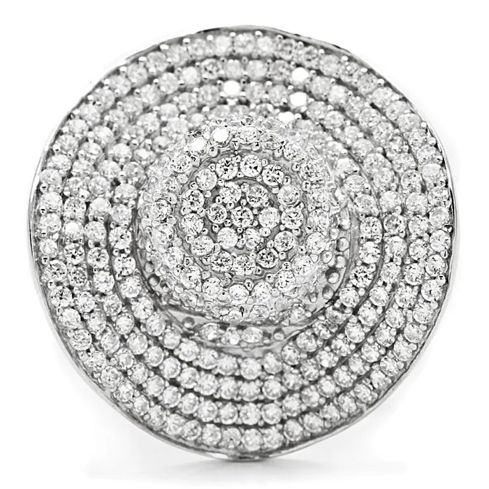 Rings Alamode TS015 Rhodium 925 Sterling Silver Ring with AAA Grade CZ in Clear