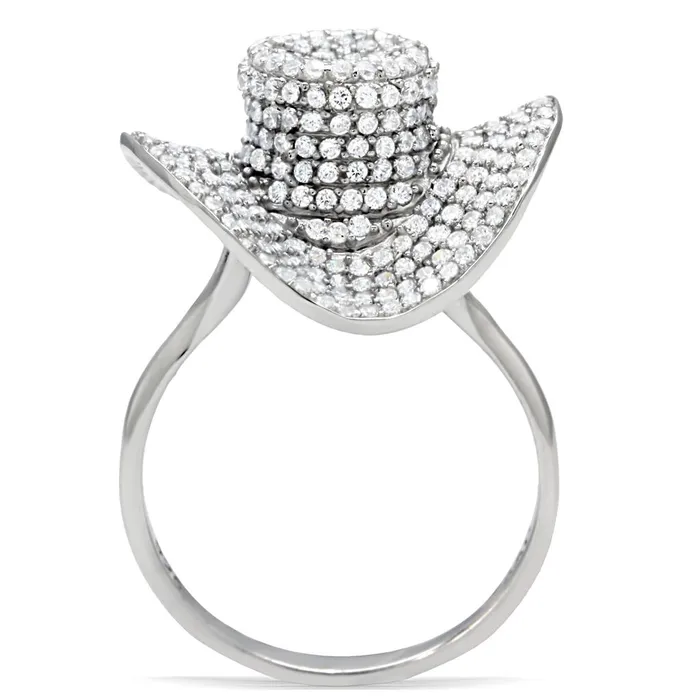 Rings Alamode TS015 Rhodium 925 Sterling Silver Ring with AAA Grade CZ in Clear