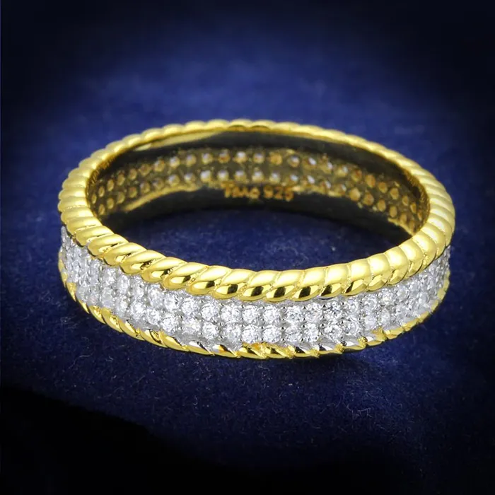 Rings Alamode TS371 GoldRhodium 925 Sterling Silver Ring with AAA Grade CZ in Clear Rings Alamode TS371 GoldRhodium 925 Sterling Silver Ring with AAA Grade CZ in Clear