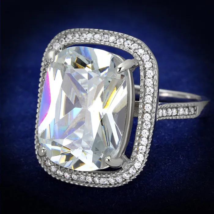 Rings Alamode TS391 Rhodium 925 Sterling Silver Ring with AAA Grade CZ in Clear Rings Alamode TS391 Rhodium 925 Sterling Silver Ring with AAA Grade CZ in Clear