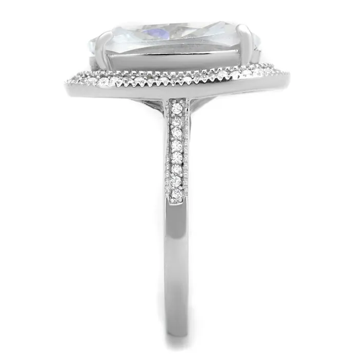 Rings Alamode TS391 Rhodium 925 Sterling Silver Ring with AAA Grade CZ in Clear