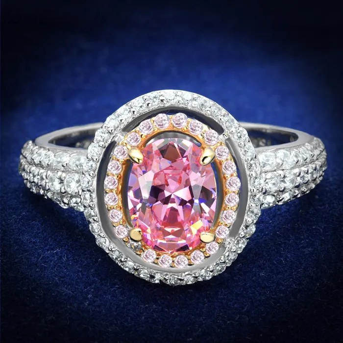 Rings Alamode TS543 Rose Gold Rhodium 925 Sterling Silver Ring with AAA Grade CZ in Rose Rings Alamode TS543 Rose Gold Rhodium 925 Sterling Silver Ring with AAA Grade CZ in Rose
