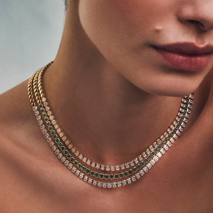 Rings anitako BEZELED RADIANT CUT DIAMOND CHOKER