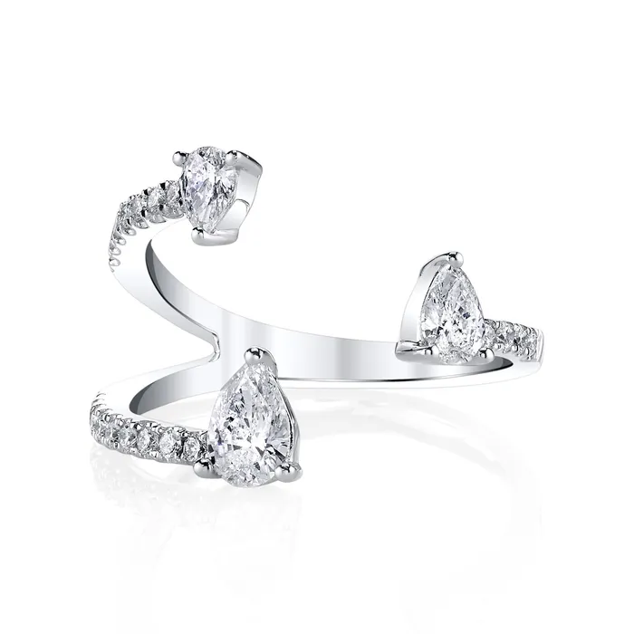 Rings anitako PEAR DIAMOND SATURN RING