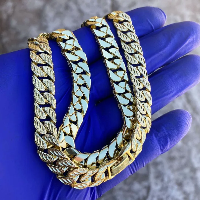 Rings Bling Cartel Admin 14k Gold Plated Diamond Dust Diamond Cut Cuban Chain 18