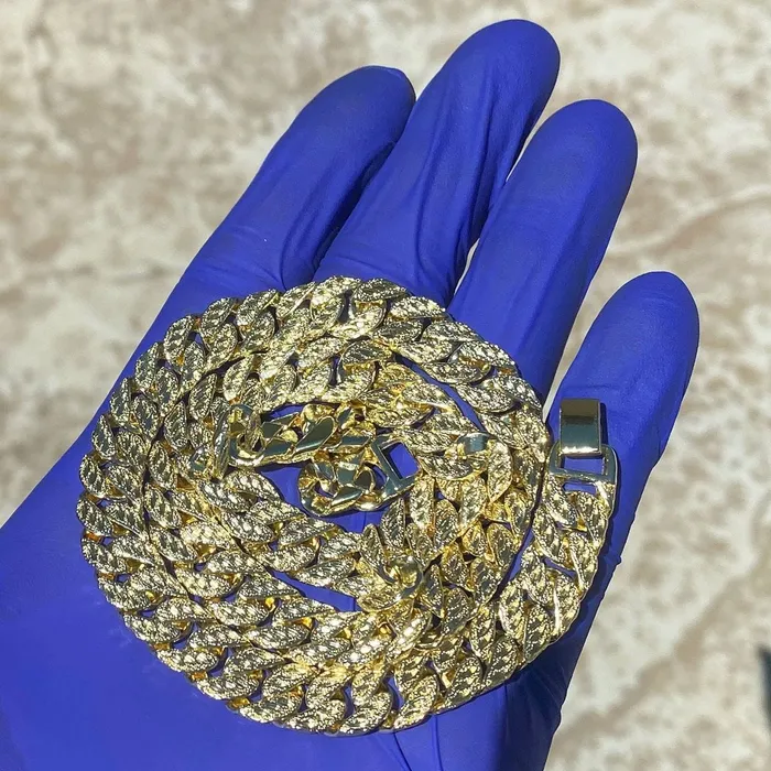 Rings Bling Cartel Admin 14k Gold Plated Diamond Dust Diamond Cut Cuban Chain 18