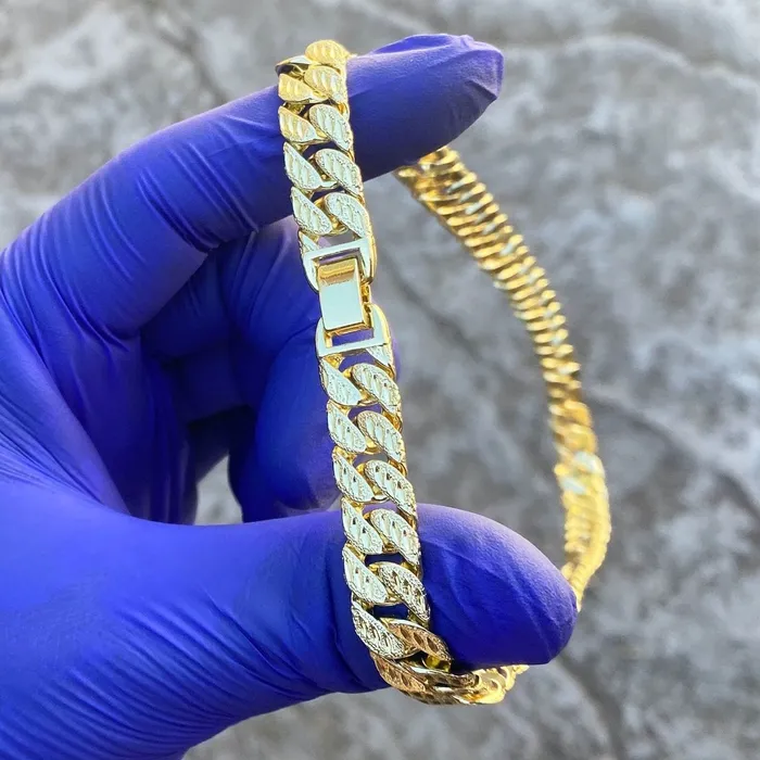 Rings Bling Cartel Admin 14k Gold Plated Diamond Dust Diamond Cut Cuban Chain 18