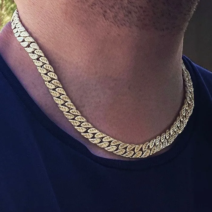 Rings Bling Cartel Admin 14k Gold Plated Diamond Dust Diamond Cut Cuban Chain 18