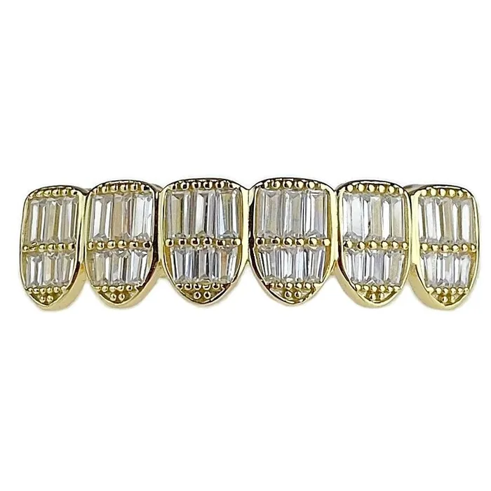 Rings Bling Cartel Admin 14K Gold Plated over 925 Sterling Silver Six Bottom Teeth CZ Baguette Grillz Rings Bling Cartel Admin 14K Gold Plated over 925 Sterling Silver Six Bottom Teeth CZ Baguette Grillz
