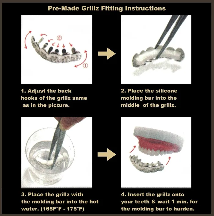 Rings Bling Cartel Admin 14K Gold Plated over 925 Sterling Silver Six Bottom Teeth CZ Baguette Grillz