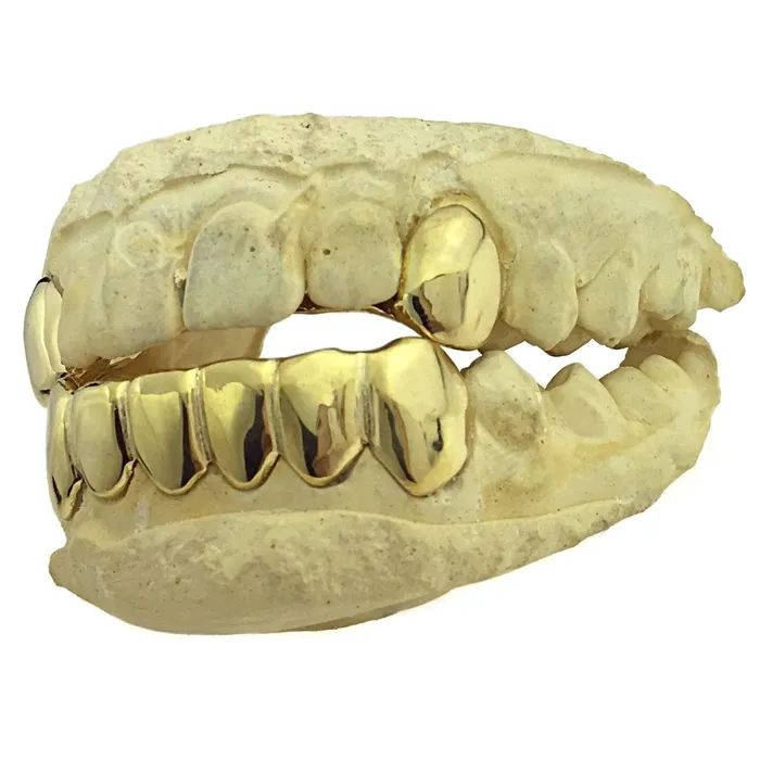Rings Bling Cartel Admin Gold Plated over 925 Silver 2 Top Caps 6 Bottom Teeth Custom Grillz
