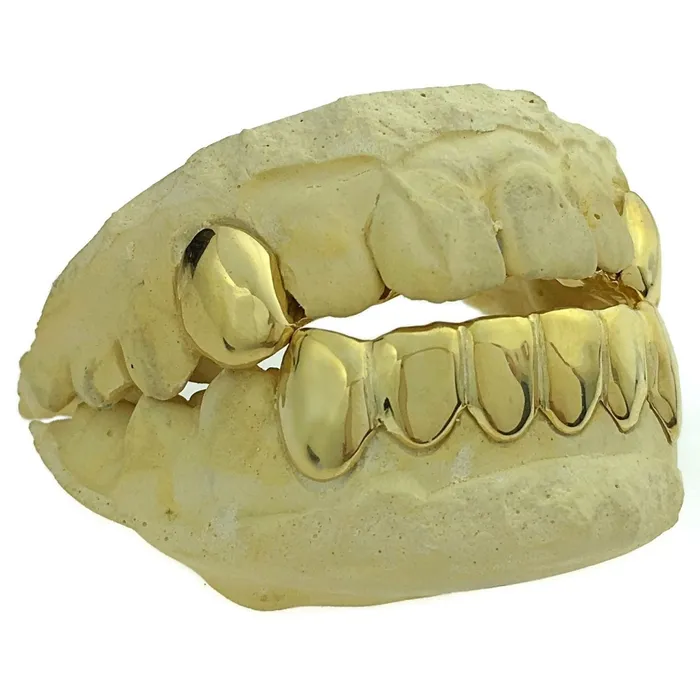 Rings Bling Cartel Admin Gold Plated over 925 Silver 2 Top Caps 6 Bottom Teeth Custom Grillz