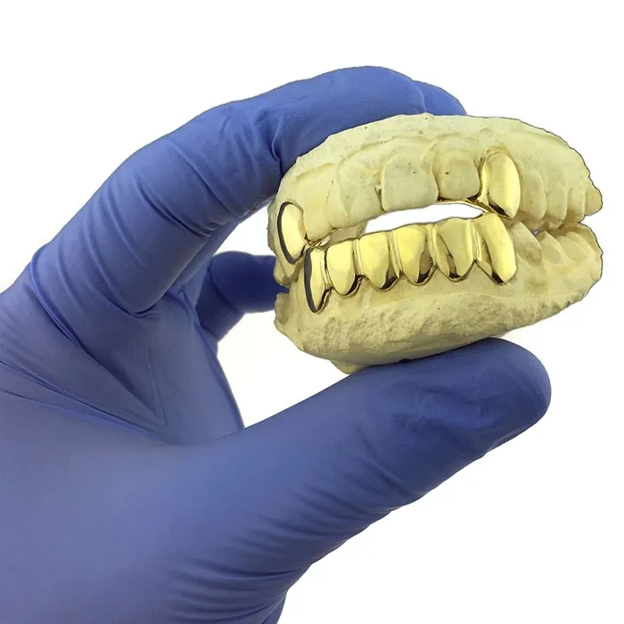 Rings Bling Cartel Admin Gold Plated over 925 Silver 2 Top Caps 6 Bottom Teeth Custom Grillz