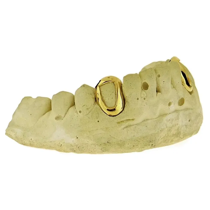 Rings Bling Cartel Admin Real 14K Gold Open Face Canine Custom Caps Grillz wBack Bar