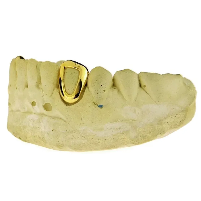 Rings Bling Cartel Admin Real 14K Gold Open Face Canine Custom Caps Grillz wBack Bar