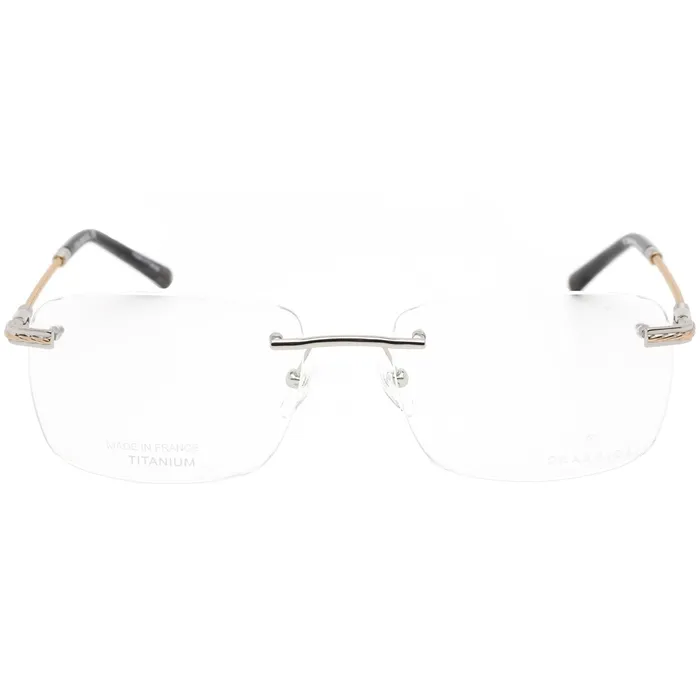 Rings Charriol Charriol Mens Eyeglasses Shiny SilverGold Rectangular Shaped Frame PC75085 C02