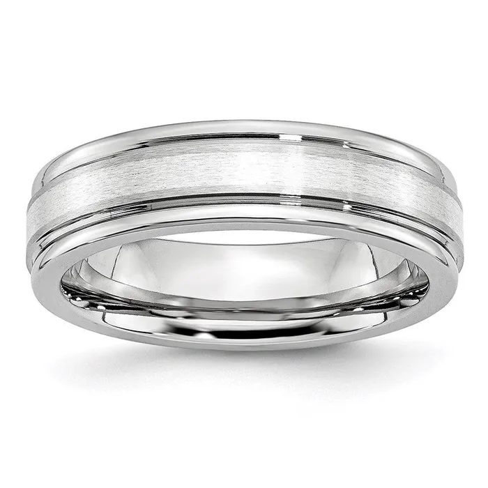 Rings Chisel Cobalt Sterling Silver Inlay Satin and Polished 6mm Band