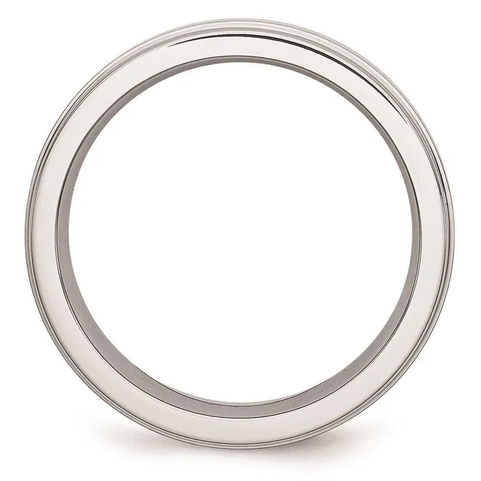 Rings Chisel Cobalt Sterling Silver Inlay Satin and Polished 6mm Band Rings Chisel Cobalt Sterling Silver Inlay Satin and Polished 6mm Band