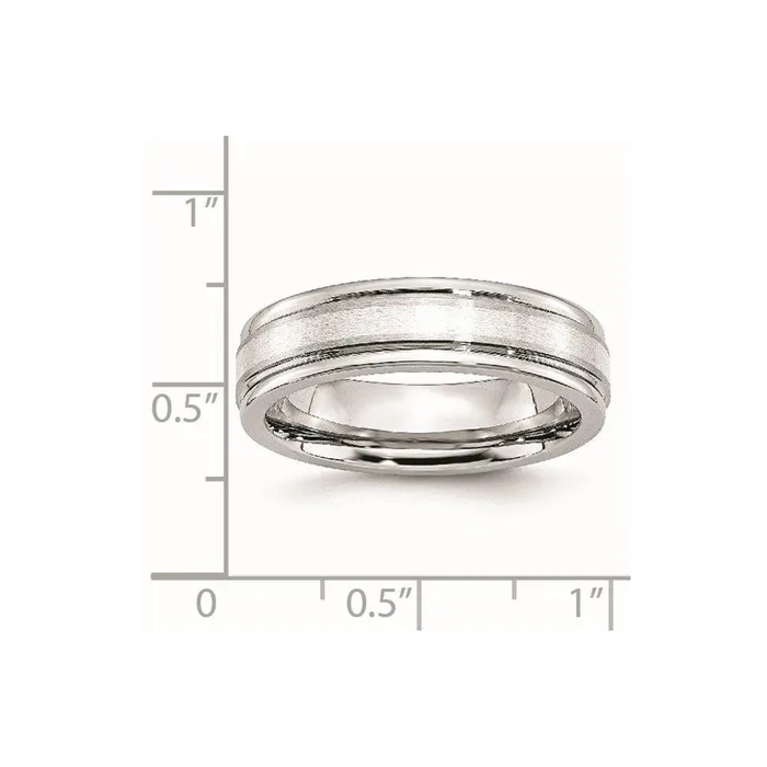 Rings Chisel Cobalt Sterling Silver Inlay Satin and Polished 6mm Band Rings Chisel Cobalt Sterling Silver Inlay Satin and Polished 6mm Band