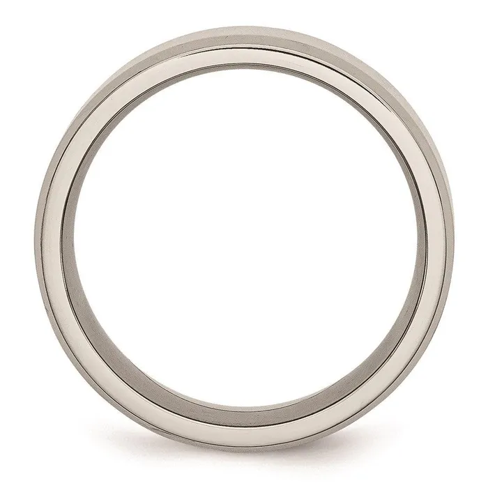 Rings Chisel Stainless Steel Beveled Edge 8mm Polished Band Rings Chisel Stainless Steel Beveled Edge 8mm Polished Band